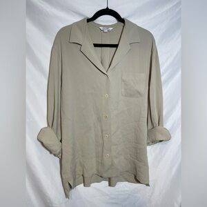 Elegant Cream Button-Down Women's Shirt